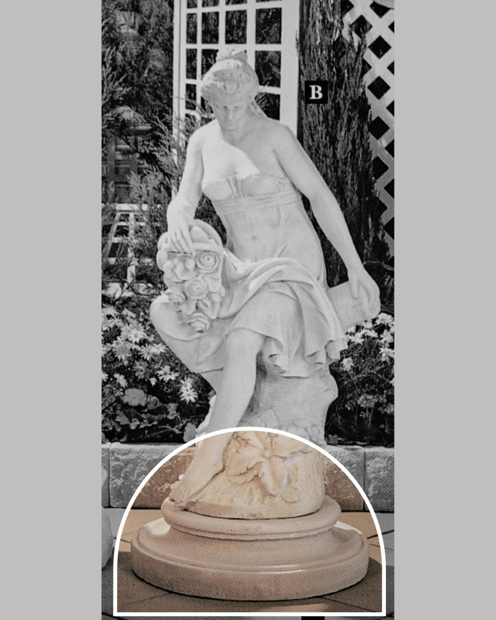 Statue Base - Concrete Limestone Cement Garden Statue Base – Water ...