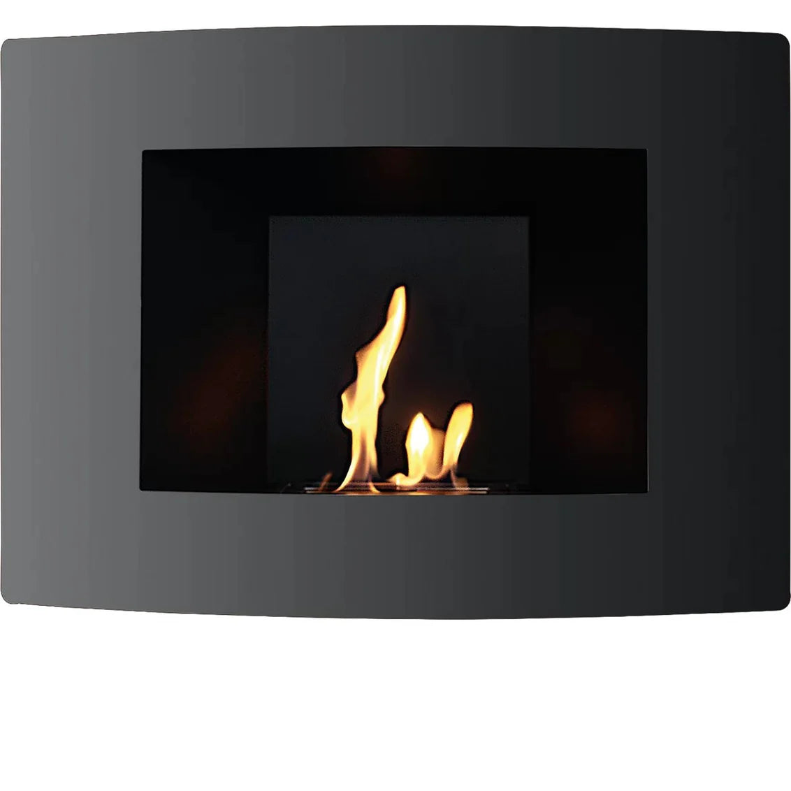 Tenderflame Wall Black Wall Mounted Modern Steel Fireplace