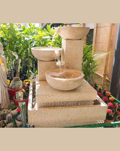 Trio Fountain- Tiered 3 Bowl Outdoor Water Feature
