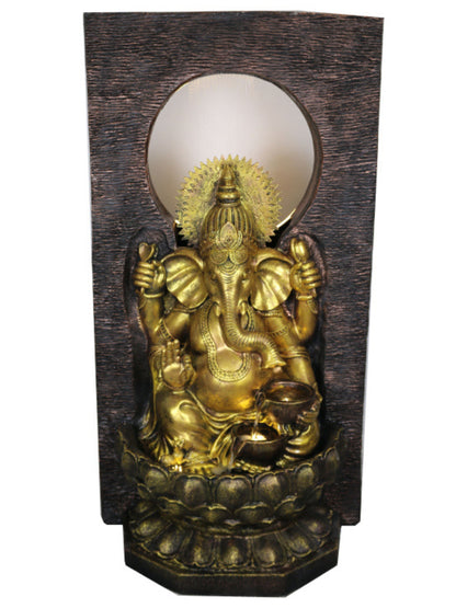 Vigneshwara - Large Ganesha Rain Curtain LED Light Water Feature 148cm