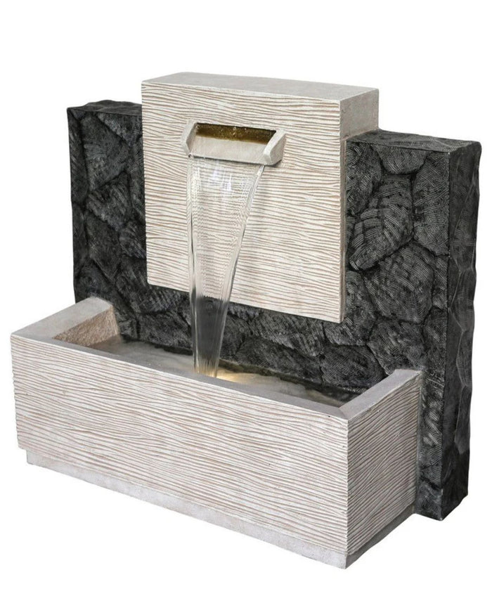 Textured Stone Rectangular LED Light Spout Water Feature – Water ...