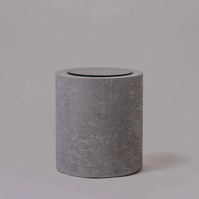 Round Stone Minimalist Cylinder LED Light Water Feature