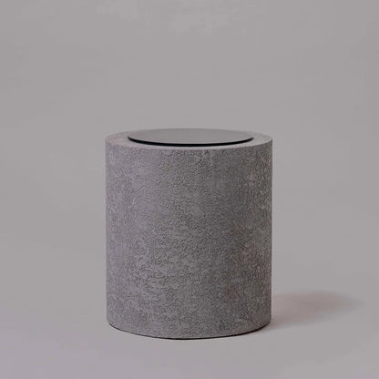 Round Stone Minimalist Cylinder LED Light Water Feature
