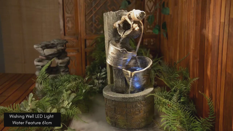 Wishing Well LED Light Water Feature 61cm