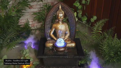 Mudita - Thai Buddha LED Light Tabletop Water Feature 40cm