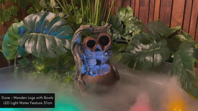 Dune - Wooden Logs with Bowls LED Light Water Feature 37cm