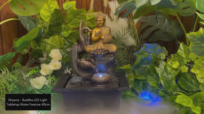 Dhyana - Buddha LED Light Tabletop Water Feature 40cm