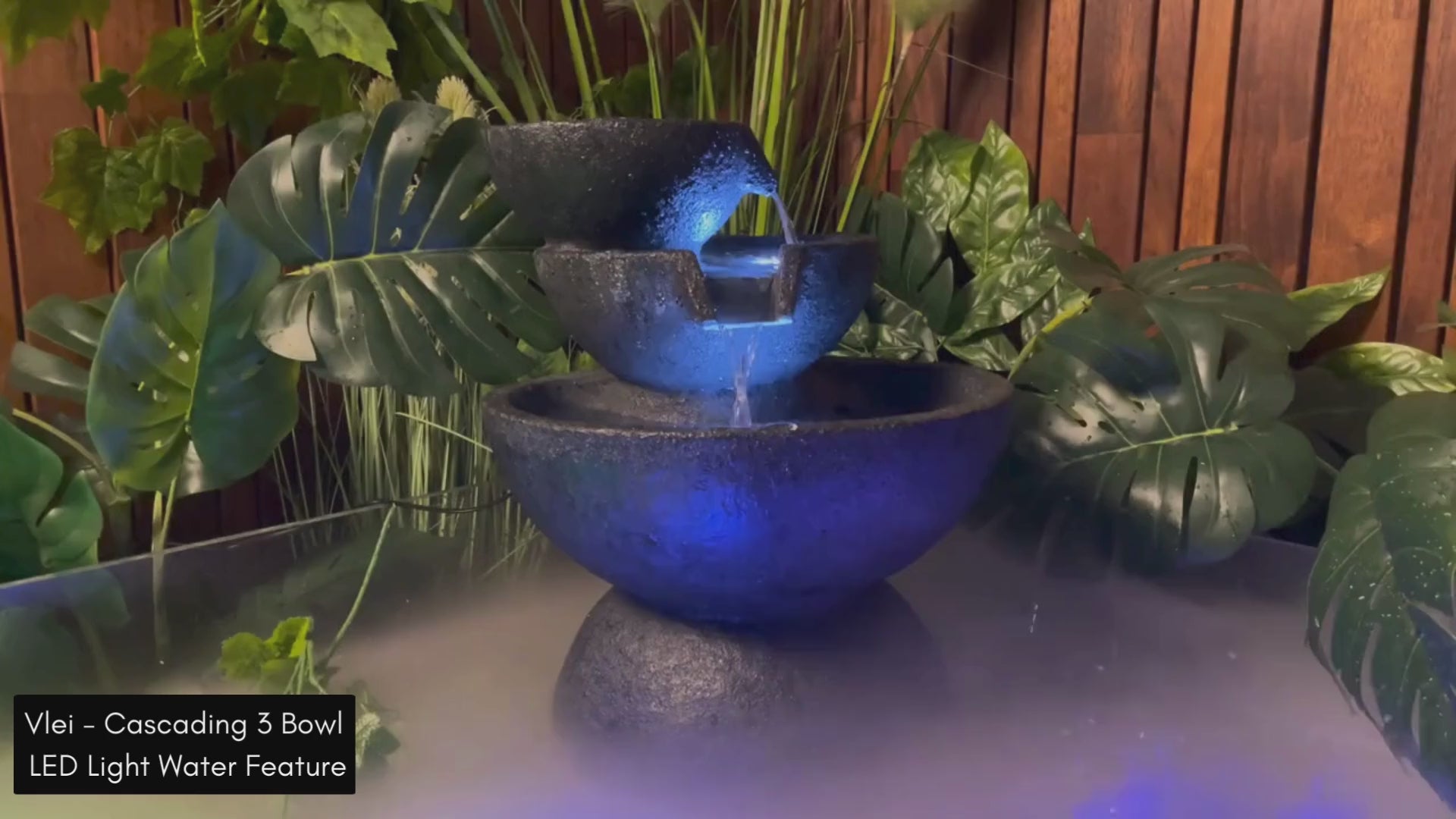 Vlei - Cascading 3 Bowl LED Light Water Feature