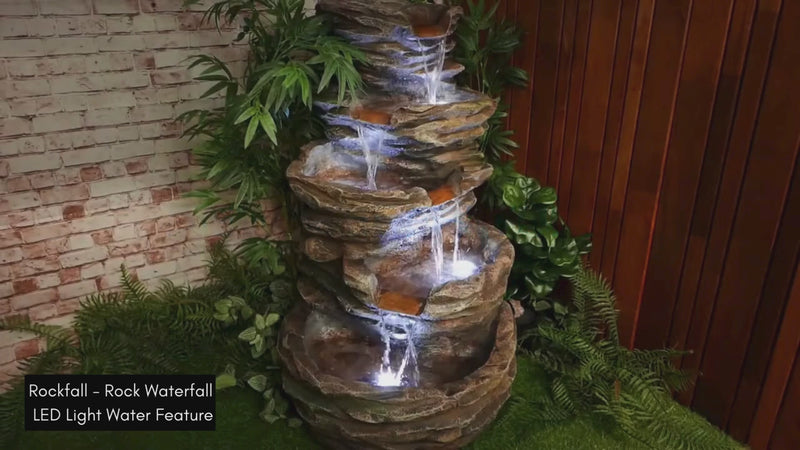 Rockfall -  Rock Waterfall LED Light Water Feature
