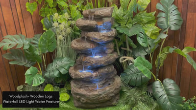 Woodplash- Wooden Logs LED Light Water Feature