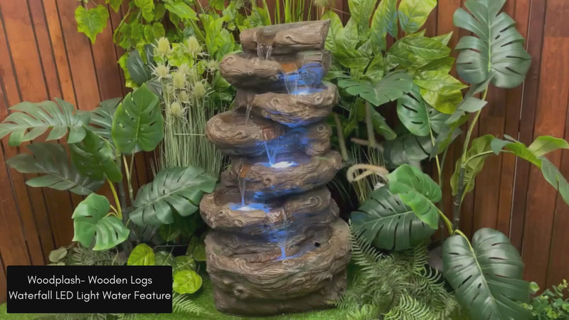 Woodplash- Wooden Logs LED Light Water Feature