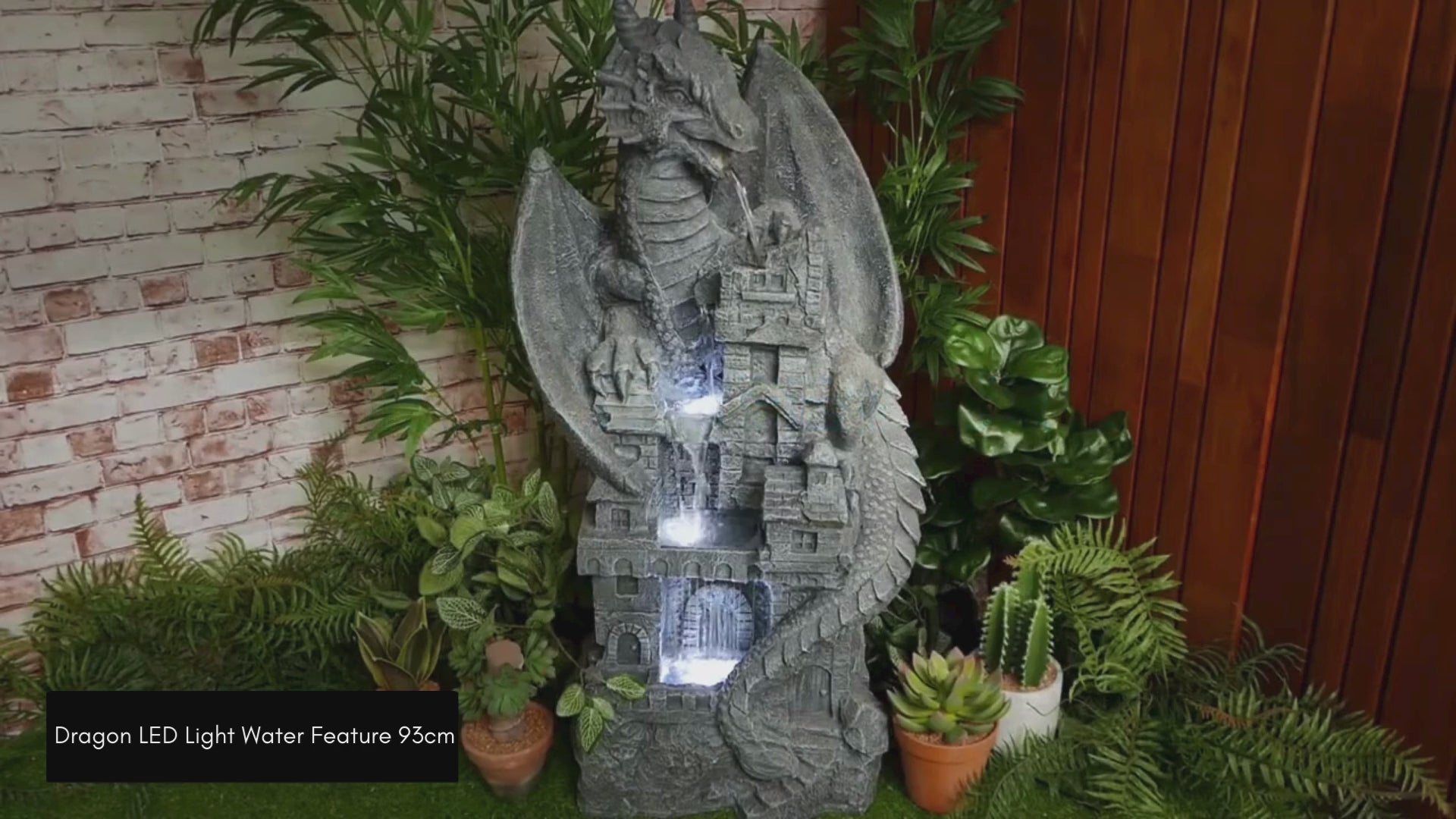Dragon LED Light Water Feature 93cm