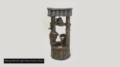 Wishing Well LED Light Water Feature 122cm