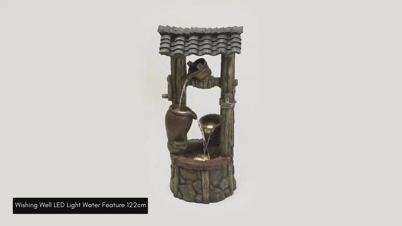 Wishing Well LED Light Water Feature 122cm