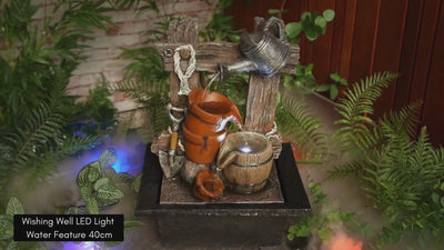 Wishing Well LED Light Water Feature 40cm