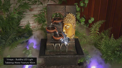 Vinaya - Buddha LED Light Tabletop Water Feature 40cm
