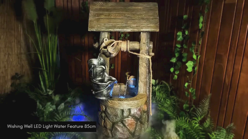 Wishing Well LED Light Water Feature 85cm