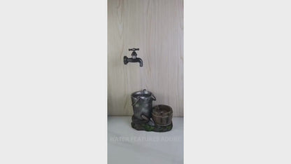 Illusion Tap on Bowl & Bucket LED Light Water Feature 45cm