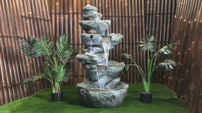 Plash - Cascading LED Light Rock Water Feature
