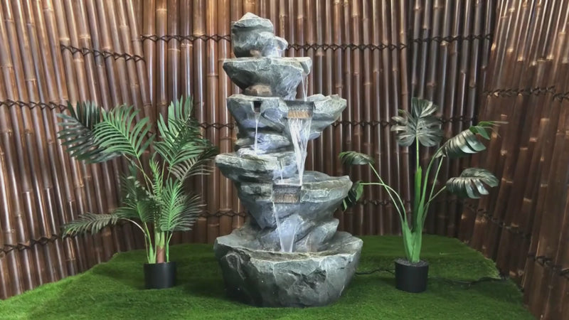 Plash - Cascading LED Light Rock Water Feature