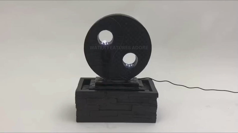 Yin Yang LED Light Water Feature 47cm