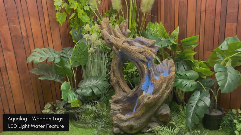 Aqualog - Wooden Logs LED Light Water Feature
