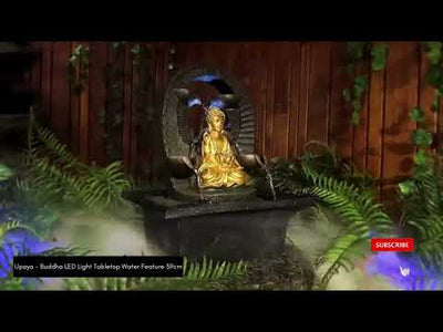 Upaya - Buddha LED Light Tabletop Water Feature 39cm