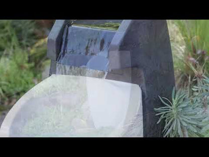 Running Aegea Modern Two Tone Cascade Urn Water Fountain