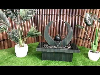 SongFlow - Sphere Curve Ball LED Light Bubbling Water Feature