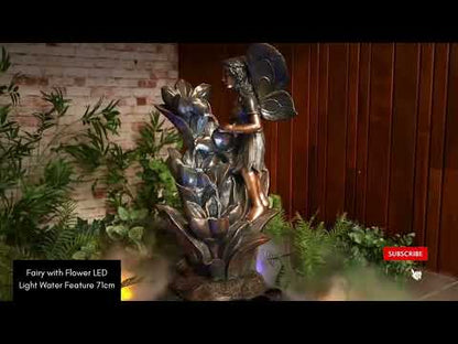 Fairy with Flower LED Light Water Feature 71cm