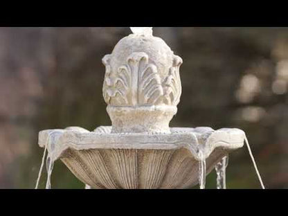 Running Fleur Stone Effect Classic 3 Tier Large Outdoor LED Water Fountain
