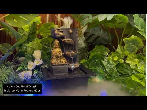 Mala - Buddha LED Light Tabletop Water Feature 40cm