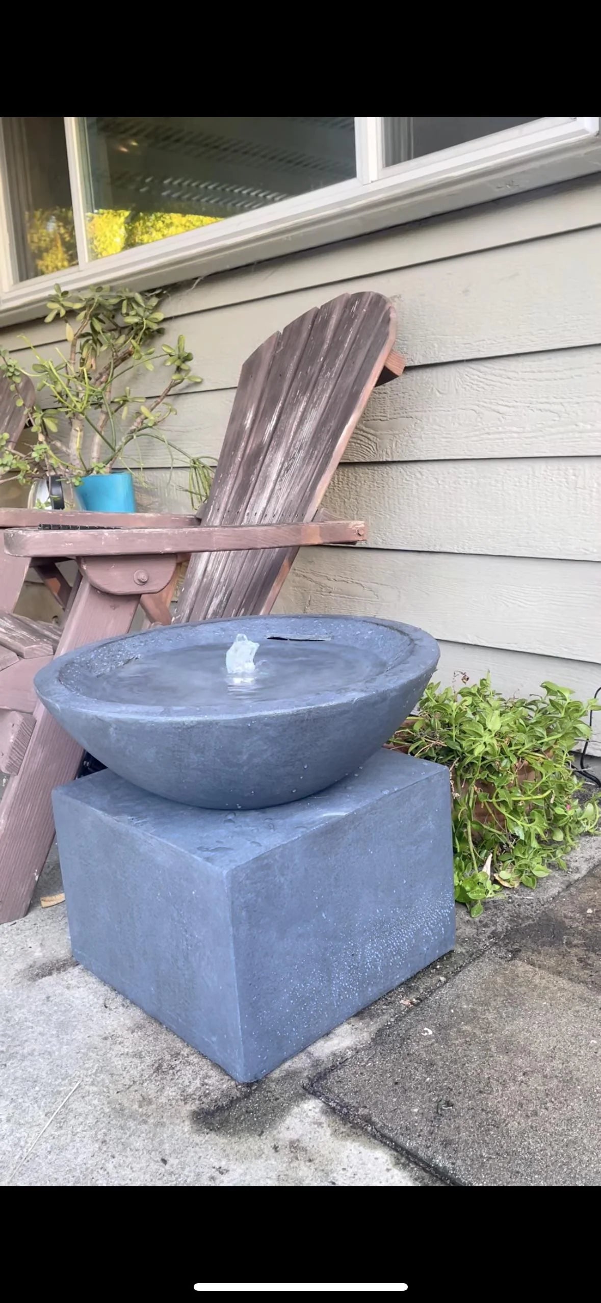 Modern Raised Bowl on Plinth LED Light Water Feature