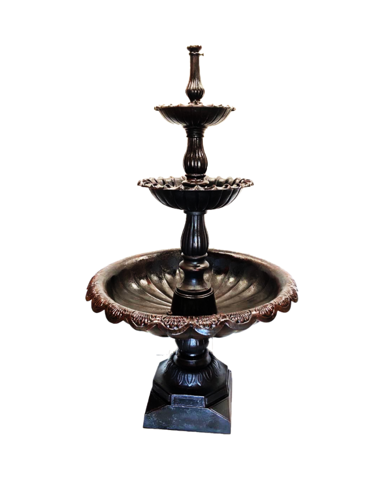 Glimpses Self Contained 3 Tier Cast Iron Water Fountain Water