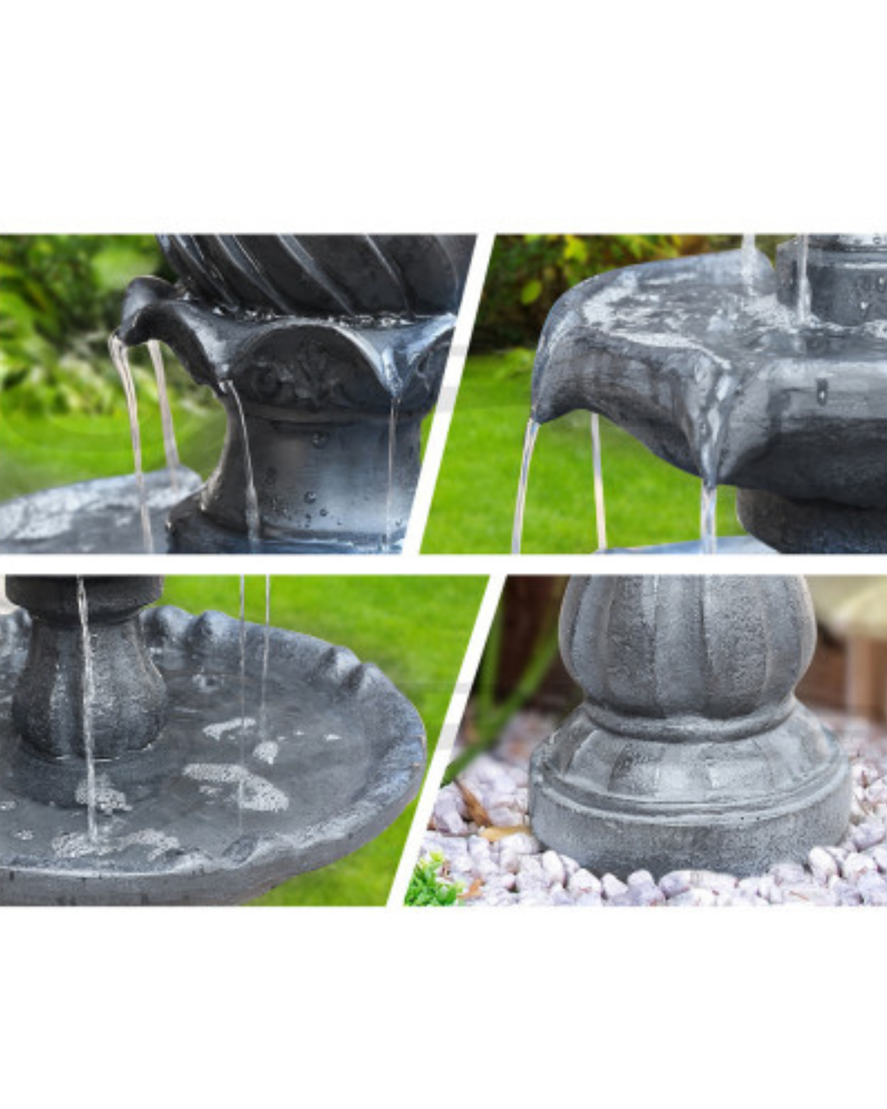 "Lakeside"- Cascading Solar 3 Tier Bird Bath Water Feature
